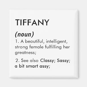 Aimant Nom Tiffany, Nom modifiable, Nom personnalisé