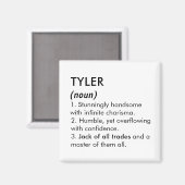 Aimant Nom Tyler, Nom modifiable, Nom personnalisé (Recto/Verso)