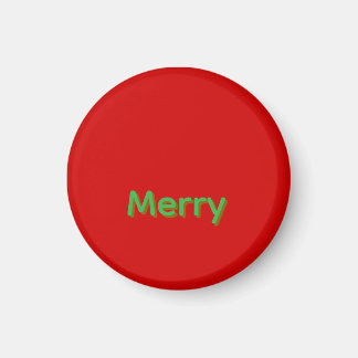 Aimant Nom vert joyeux sur fond rouge