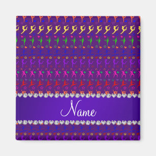 Aimant Nom violet arc-en-ciel gymnastique coeurs étoiles