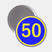 Aimant nombre, 50, dans un cercle (Recto/Verso)