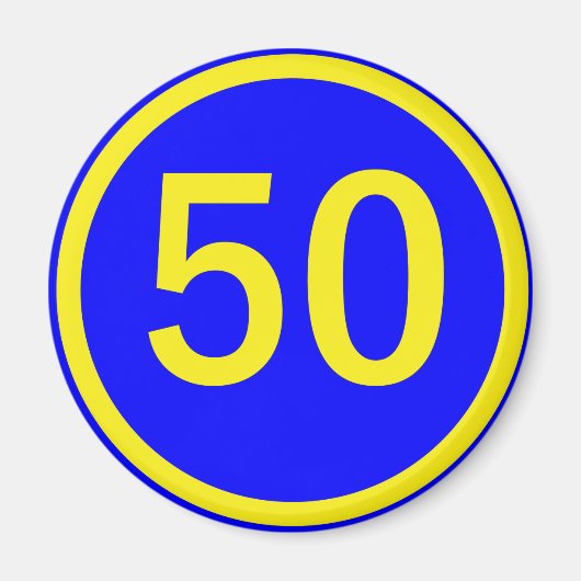 Aimant nombre, 50, dans un cercle (Devant)