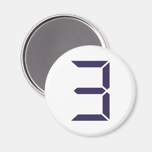 Aimant Nombre - Trois - 3 (Recto/Verso)