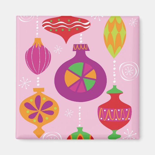 Aimant Nombreuses décorations de Noël illustrées en diffé (Devant)