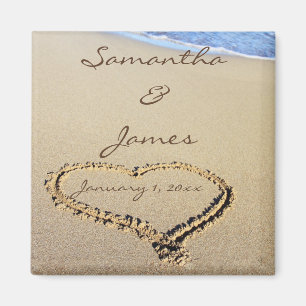 Aimant Noms dans l'aimant personnel de mariage de sable