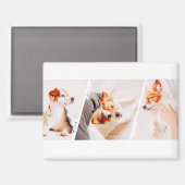 Aimant Noms de 3 photos modernes Cool Collage Multi Propr (Recto/Verso)