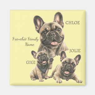 Aimant Noms de famille de Bouledogue français personnalis