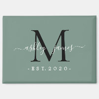 Noms de monogramme de script moderne vert poussiér