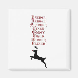 Aimant Noms des rennes Rudolph, Comet, Blixen Reindeer