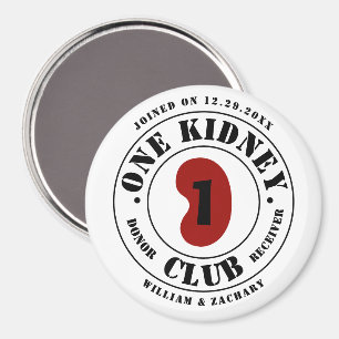 Aimant Noms du donneur et du receveur du One Kidney Club