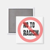 Aimant Non Au Racisme | Slogan anti-racisme (Recto/Verso)