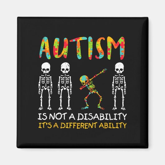 Aimant Non Handicap Capacité Différente Squelette Autisme (Devant)