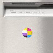 Aimant Nonbinary Pansexual Dual Pride Flag (In Situ (Lave-vaisselle))