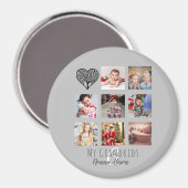 Aimant NONNA 8 x Collage photo Petits-enfants arbre généa (Recto/Verso)