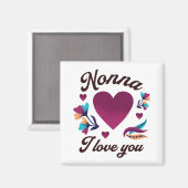 Aimant Nonna Je t'aime, grand-mère Je t'aime (Recto/Verso)