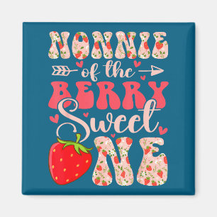 Aimant Nonnie de la douce berry un an gâteau aux fraises