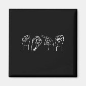 Aimant Nope ASL Pro Sourd Awareness Sign Language Interpr (Devant)