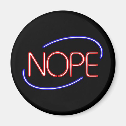 Aimant NOPE dans le style d'un néon Open Sign (Devant)