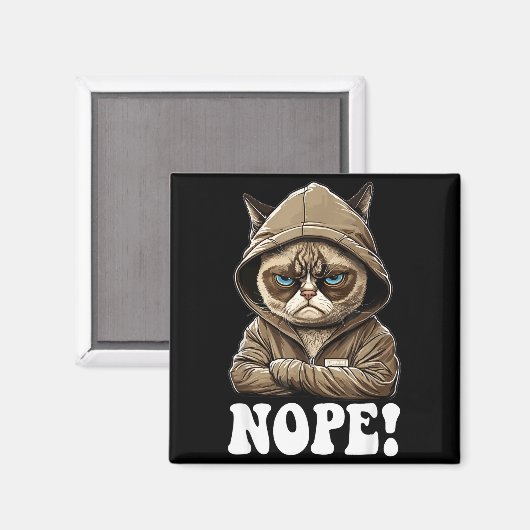 Aimant Nope! Nope - Employee Work Colleagues Teenager Cat (Recto/Verso)