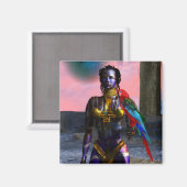 AIMANT NORA CYBER WARRIOR AVEC MACAW (Recto/Verso)