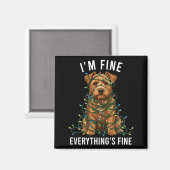 Aimant Norfolk Terrier Christmas I'm Fine Everything Is F (Recto/Verso)
