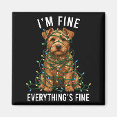 Aimant Norfolk Terrier Christmas I'm Fine Everything Is F (Devant)