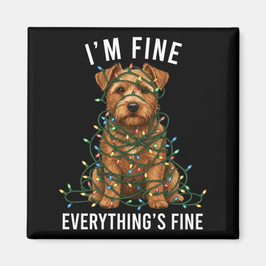 Aimant Norfolk Terrier Christmas I'm Fine Everything Is F (Devant)