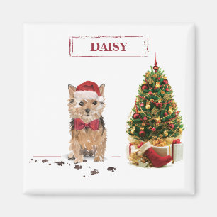 Aimant Norfolk Terrier Drôle chien de Noël avec arbre