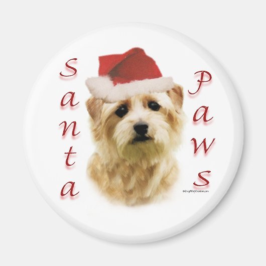 Aimant Norfolk Terrier Père Noël Paws (Devant)