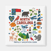 Aimant North Carolina Family Trip Keepsake Personalized (Devant)