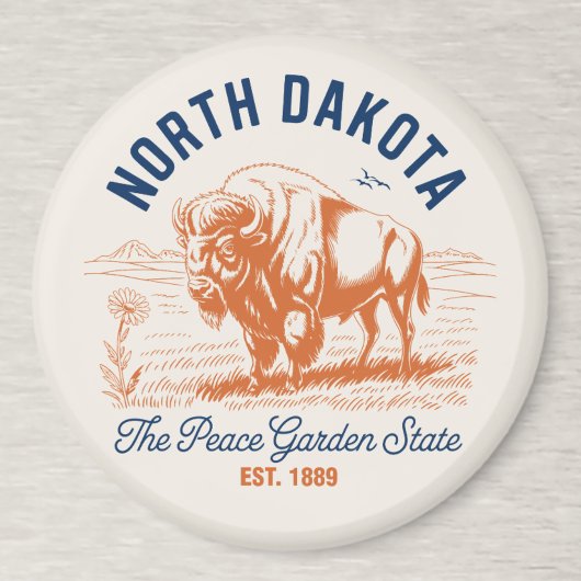 Aimant North Dakota Bison | The Peace Garden State