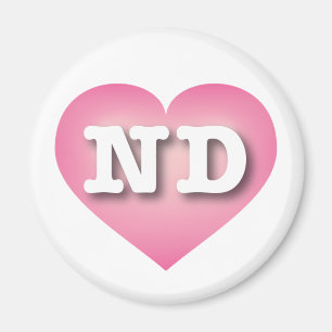 Aimant North Dakota Pink Fade Heart - J'aime ND