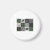 Aimant Northwoods Adventure Patchwork - gris et vert (Devant)