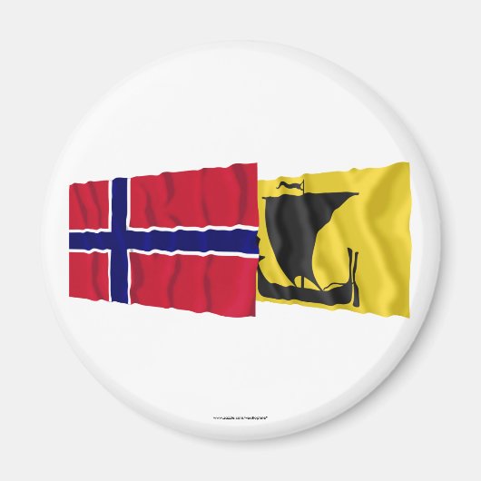 Aimant Norvège et Nordland agitant des drapeaux (Devant)