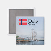 Aimant Norvège Oslo Souvenir (Recto/Verso)