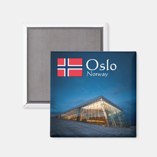 Aimant Norvège Oslo Souvenir (Recto/Verso)