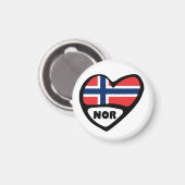 Aimant Norvège Pays Code Indicateur Coeur, NOR (Recto/Verso)