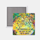 Aimant Nos empreintes digitales Citation Arbre Floral ten (Recto/Verso)