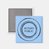 Aimant Notaire Public Perturbé Sceau Rond (Recto/Verso)