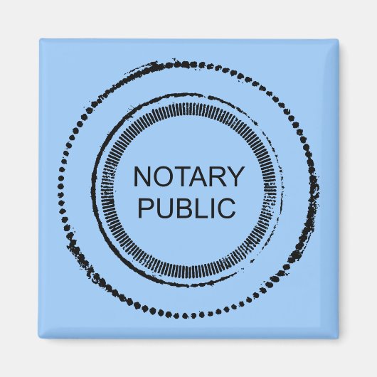 Aimant Notaire Public Perturbé Sceau Rond (Devant)