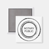 Aimant Notaire Public Perturbé Sceau Rond (Recto/Verso)