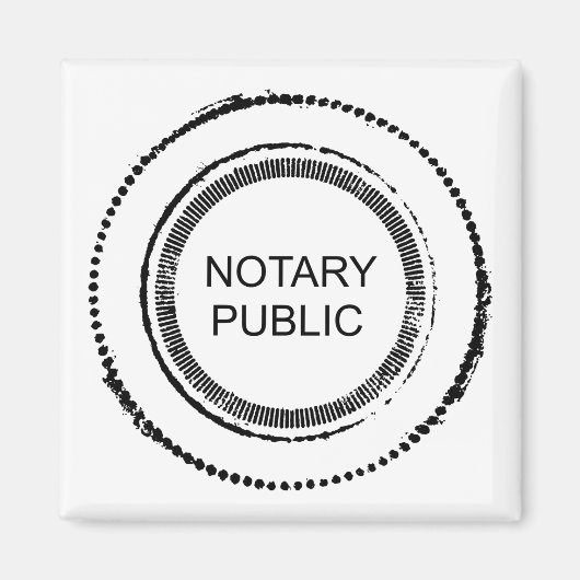 Aimant Notaire Public Perturbé Sceau Rond (Devant)