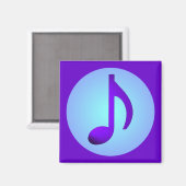 Aimant Note de musique simplement élégante bleu violet (Recto/Verso)