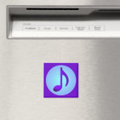 Aimant Note de musique simplement élégante bleu violet (In Situ (Lave-vaisselle))