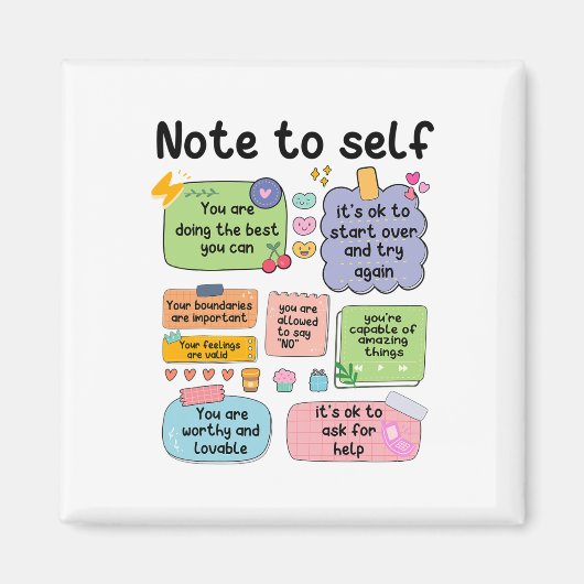 Aimant Note : Psychologue De L'École D'Autosanté Mentale  (Devant)