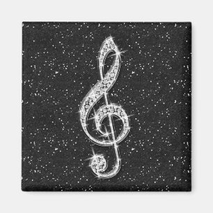 Aimant Note scintillante étincelante imprimée de musique