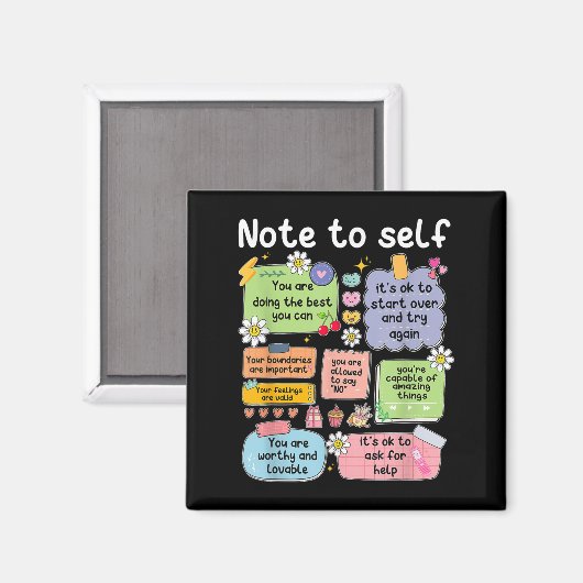 Aimant Note To Self, Motivational, Mental Health, Sitive  (Recto/Verso)