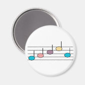 Aimant Notes de Musique Colorées Motif Pastel (Recto/Verso)