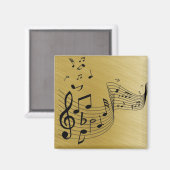 Aimant Notes de musique dorées brossées  (Recto/Verso)