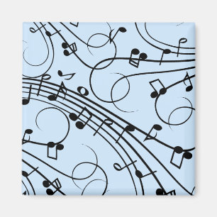 Aimant Notes de musique fantaisie bleues